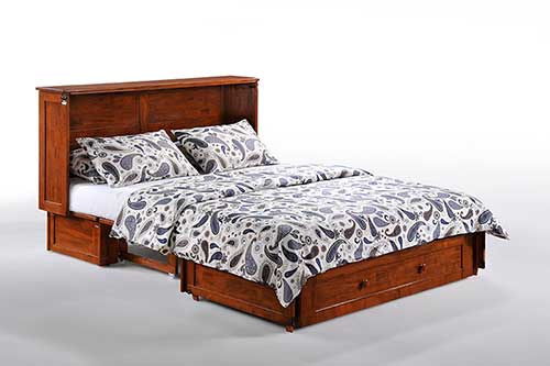 Clover - Murphy Bed Cabinet - Cherry, Chocolate & White