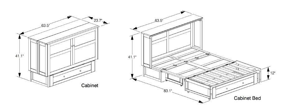 Clover Murphy Bed Cabinet Comfortzone1