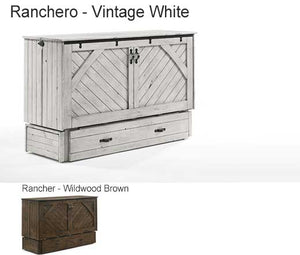 Ranchero - Murphy Bed Cabinet - Vintage White & Wildwood Brown