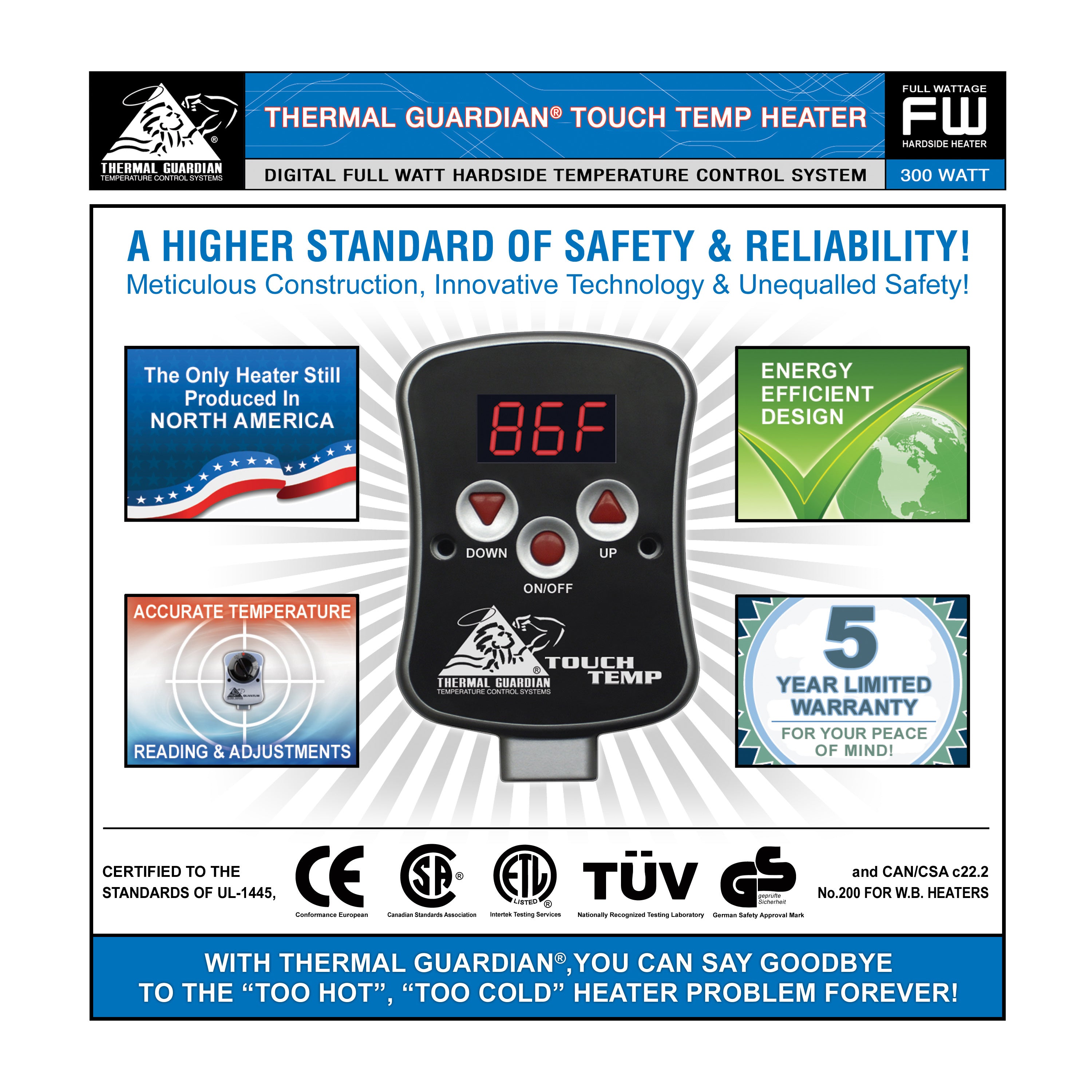 Touch Temp Full Watt Digital Heater