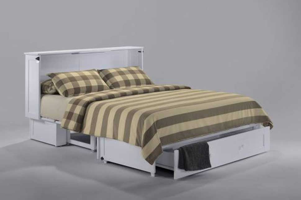 Clover - Murphy Bed Cabinet - Cherry, Chocolate & White