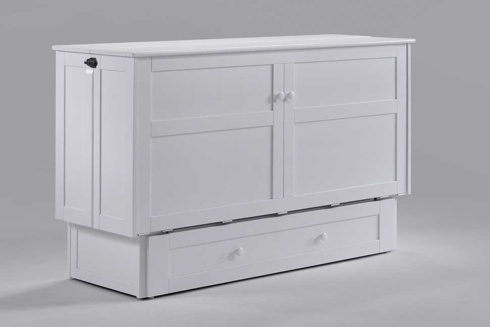 Clover - Murphy Bed Cabinet - Cherry, Chocolate & White